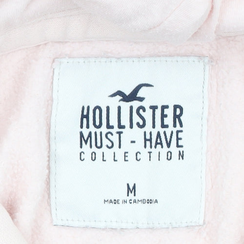 Hollister Women Pink Pullover Hoodie Medium Must-Have Collection