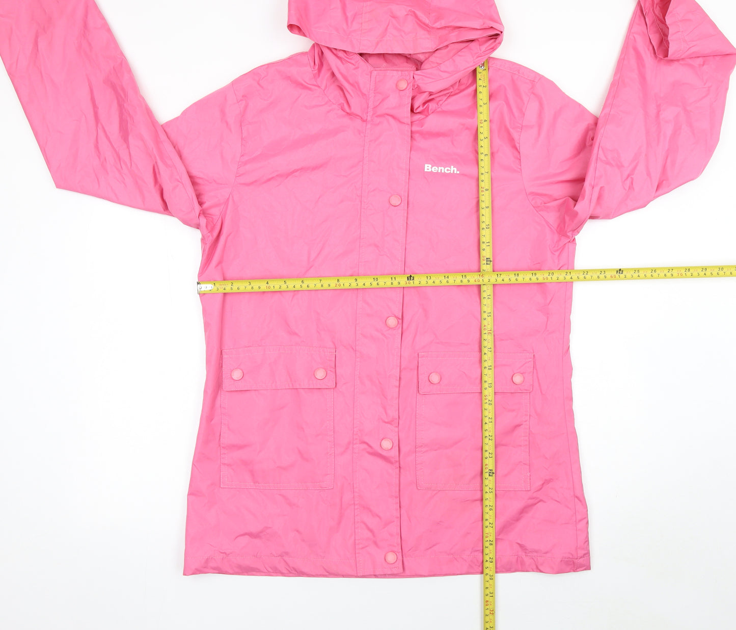 Bench Womens Pink Waterproof Hooded Rain Jacket Size 14