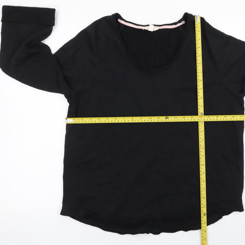 Marks and Spencer Womens Black Pullover Sweatshirt Medium Cotton Long Sleeve