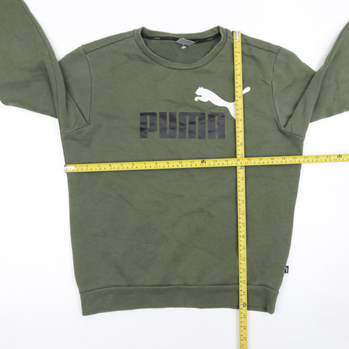 Puma Men's Green Small Crew Neck Pullover Sweatshirt