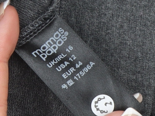 Mamas & Papas Womens Grey Full Zip Hoodie Size 16 Long Sleeve Casual