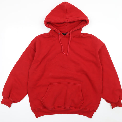 Misspap Womens Red Pullover Hoodie UK 6 Cotton Blend Casual