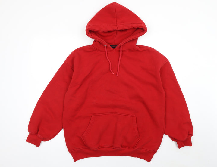 Misspap Womens Red Pullover Hoodie UK 6 Cotton Blend Casual