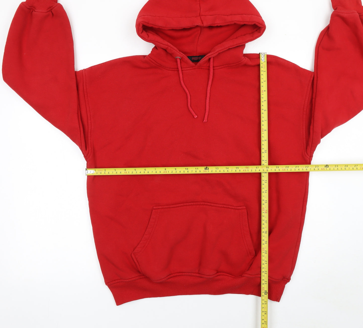 Misspap Womens Red Pullover Hoodie UK 6 Cotton Blend Casual