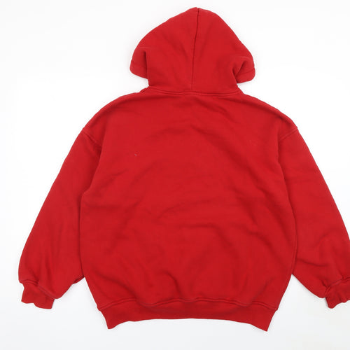 Misspap Womens Red Pullover Hoodie UK 6 Cotton Blend Casual