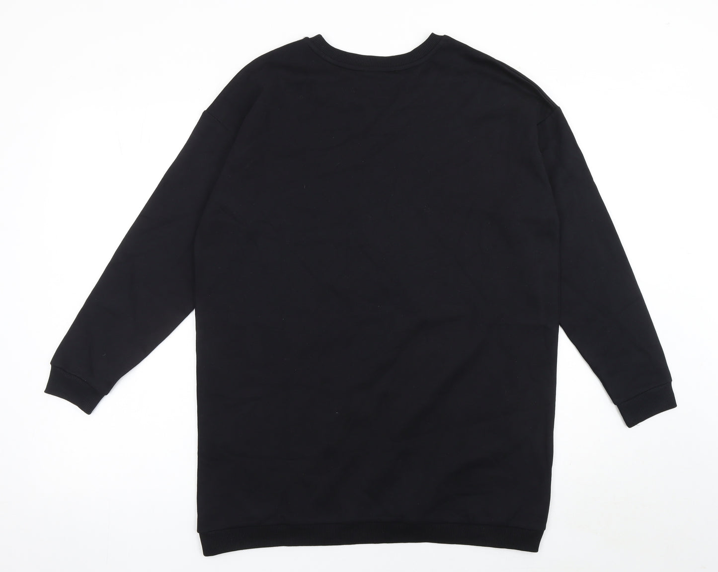 Lipsy Girls Black 13-14 Years Long Sleeve T-Shirt Dress Fun Graphic