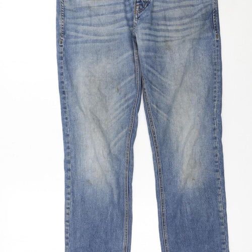 Jack & Jones Men's Blue Straight Jeans 32x30 Cotton Denim