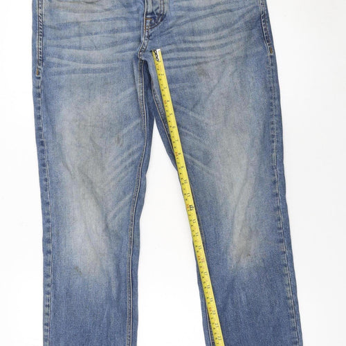 Jack & Jones Men's Blue Straight Jeans 32x30 Cotton Denim