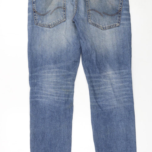 Jack & Jones Men's Blue Straight Jeans 32x30 Cotton Denim