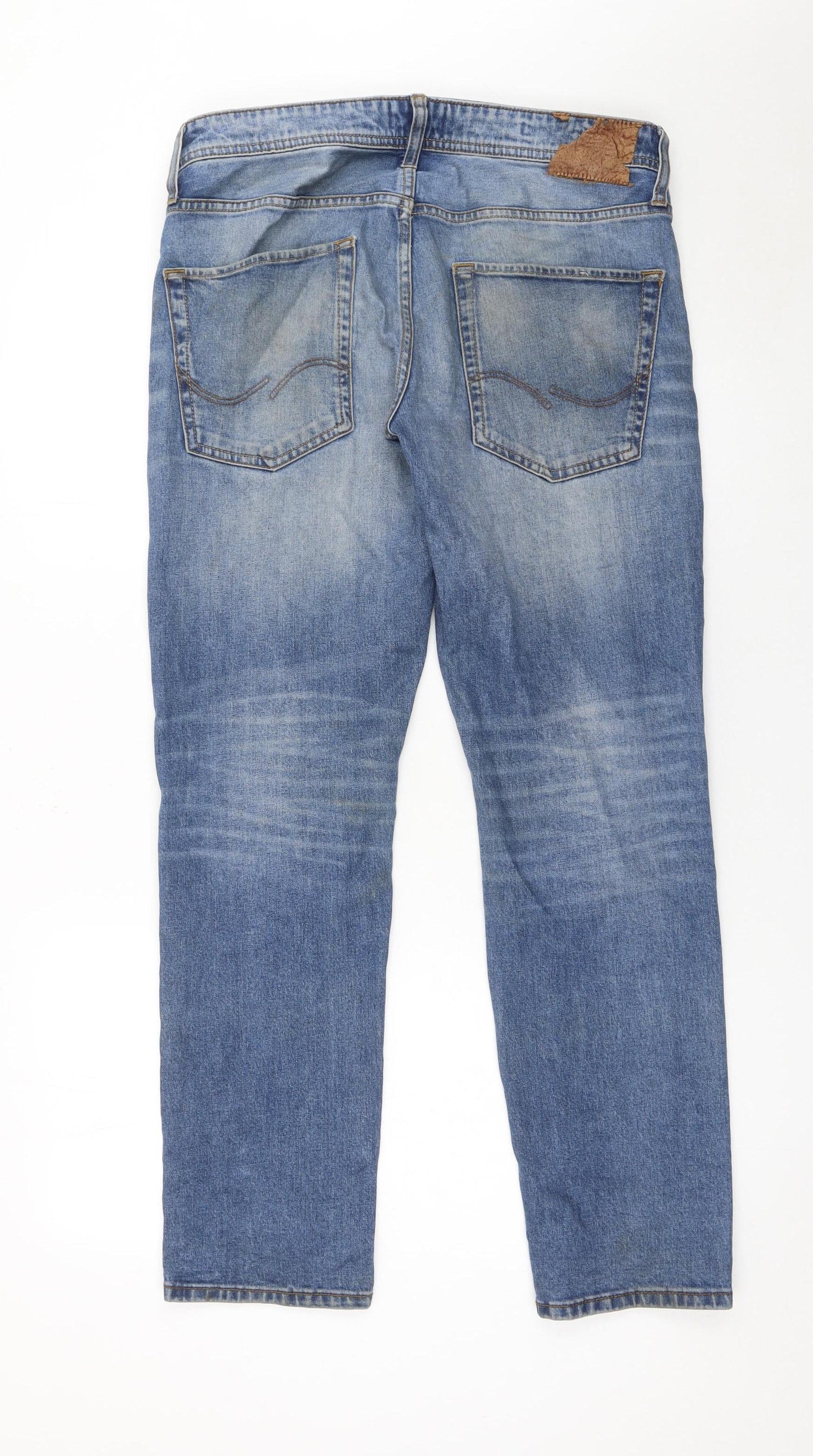 Jack & Jones Men's Blue Straight Jeans 32x30 Cotton Denim