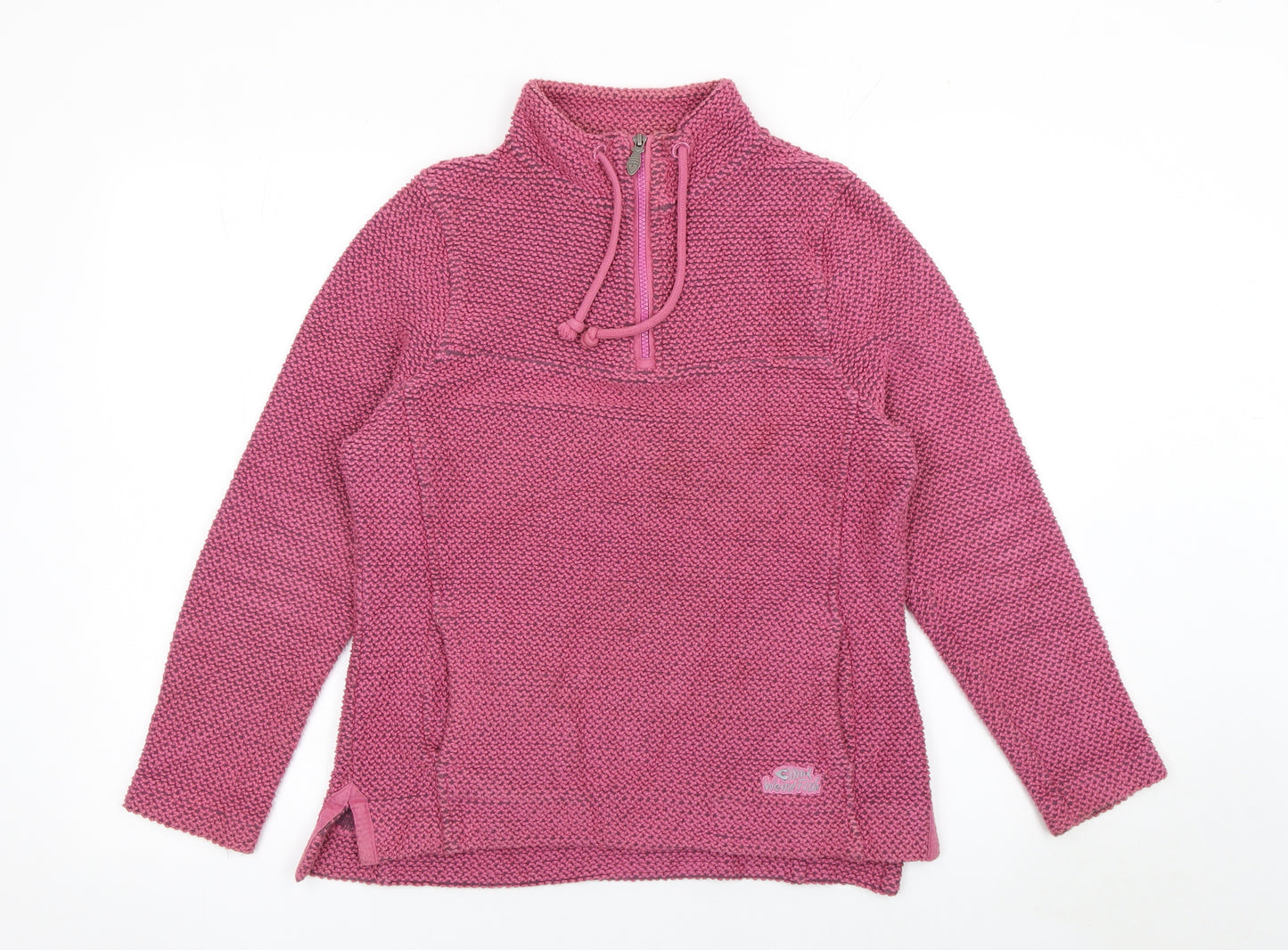 Weird Fish Women’s Pink Half Zip Knit Hoodie Size 10 Pullover