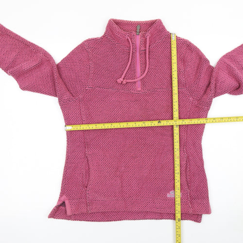 Weird Fish Women’s Pink Half Zip Knit Hoodie Size 10 Pullover