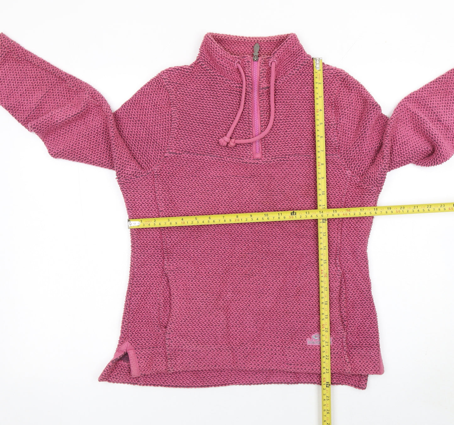 Weird Fish Women’s Pink Half Zip Knit Hoodie Size 10 Pullover