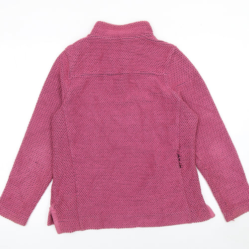 Weird Fish Women’s Pink Half Zip Knit Hoodie Size 10 Pullover