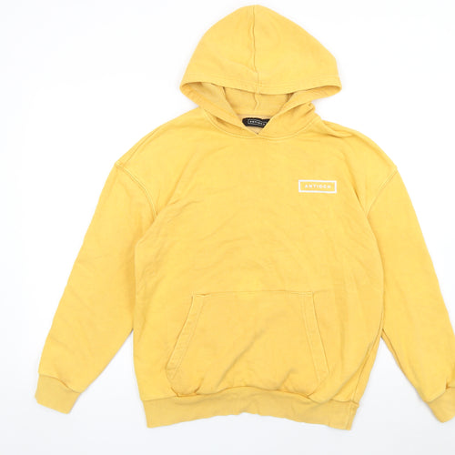 Antioch Women's Yellow Pullover Hoodie Medium Cotton Casual