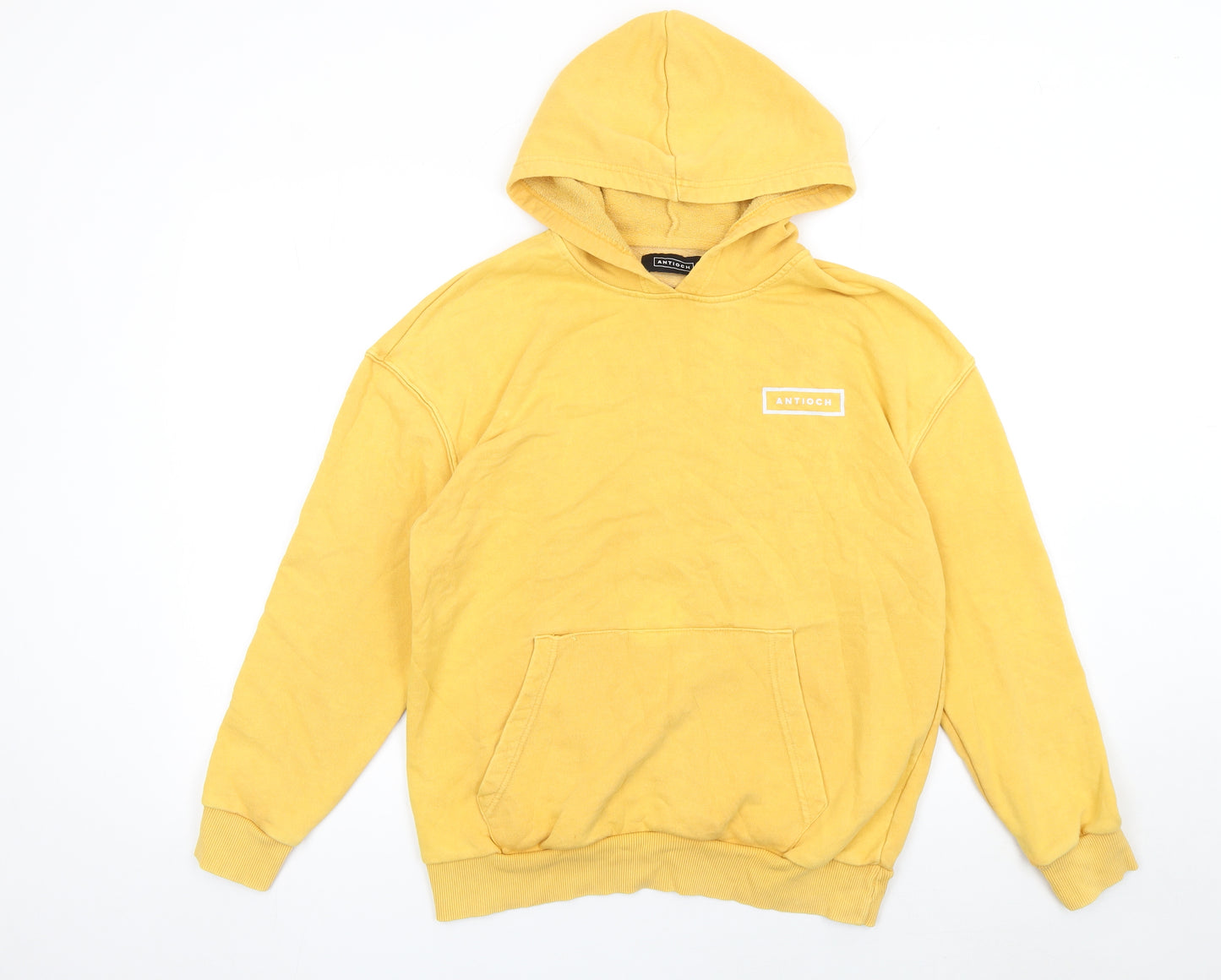 Antioch Women's Yellow Pullover Hoodie Medium Cotton Casual