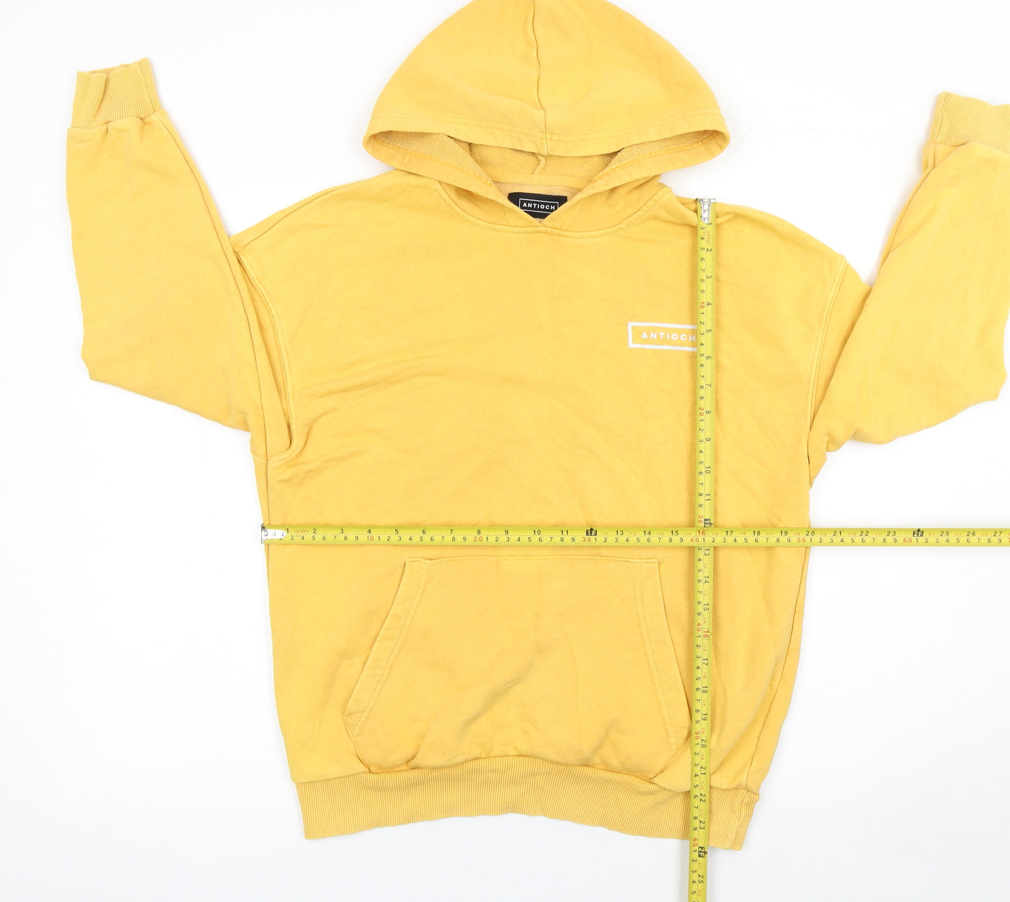 Antioch Women's Yellow Pullover Hoodie Medium Cotton Casual
