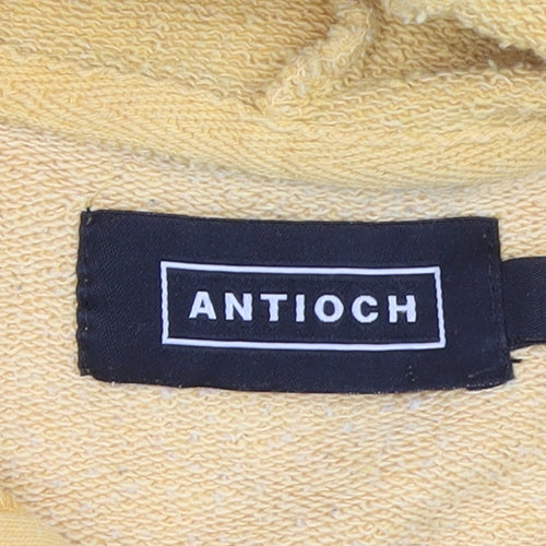 Antioch Women's Yellow Pullover Hoodie Medium Cotton Casual
