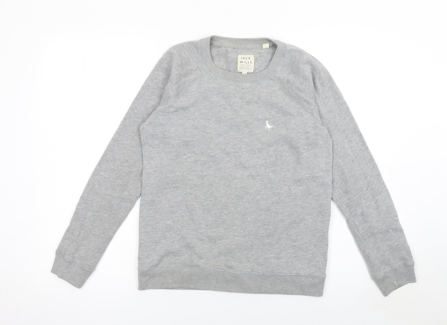 Jack Wills Womens Grey Cotton Blend Crew Neck Sweatshirt UK 10