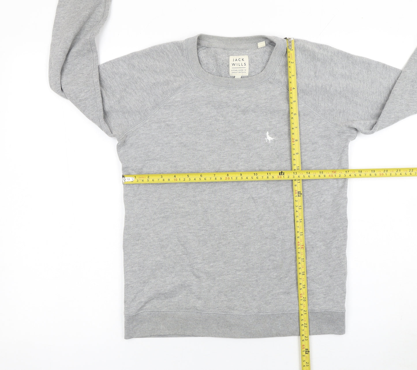 Jack Wills Womens Grey Cotton Blend Crew Neck Sweatshirt UK 10