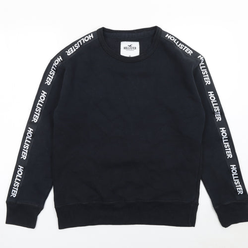 Hollister Men’s Black XS Logo Pullover Sweatshirt Crew Neck
