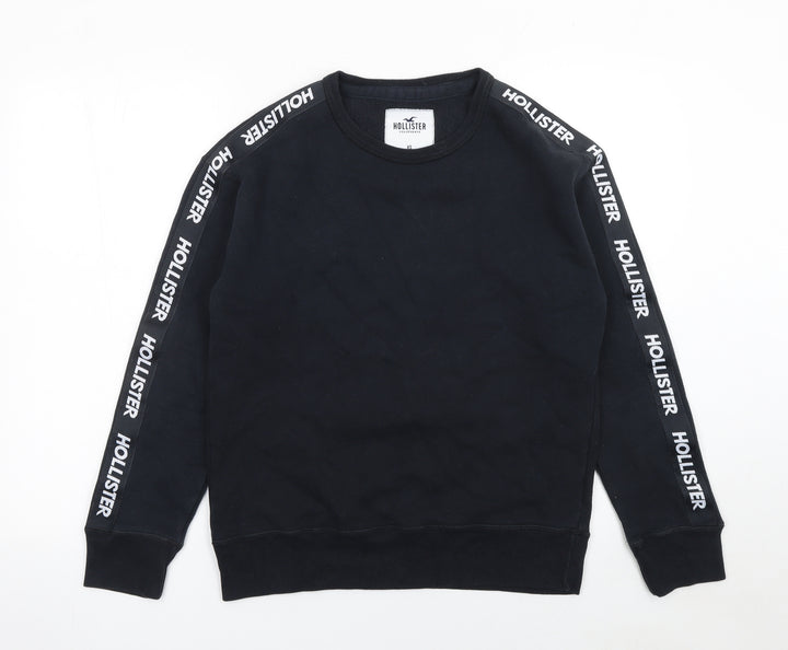 Hollister Men’s Black XS Logo Pullover Sweatshirt Crew Neck