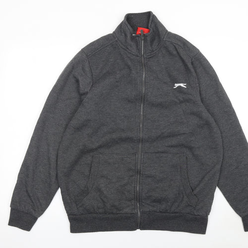 Slazenger Men's Black Track Jacket M Full Zip Cotton Blend