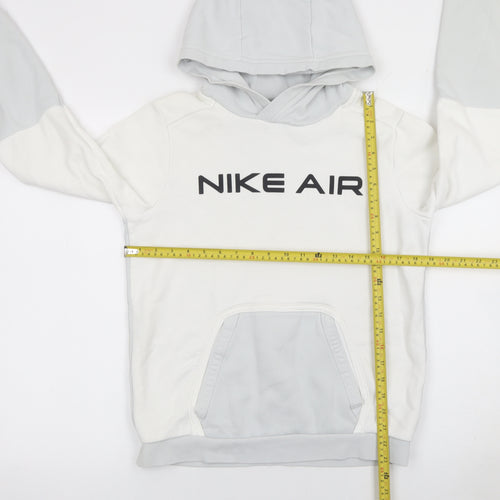 Nike Boys White Grey XL Pullover Hoodie Fleece Sweatshirt