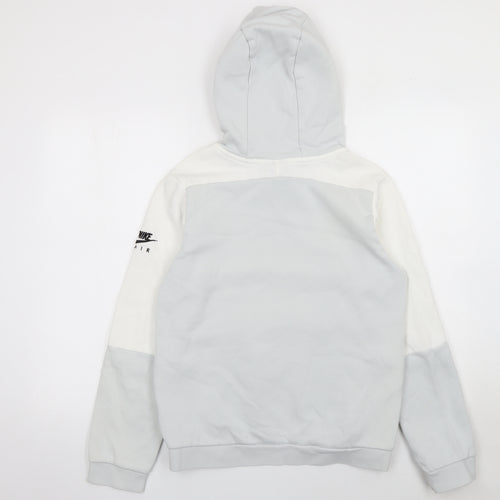 Nike Boys White Grey XL Pullover Hoodie Fleece Sweatshirt