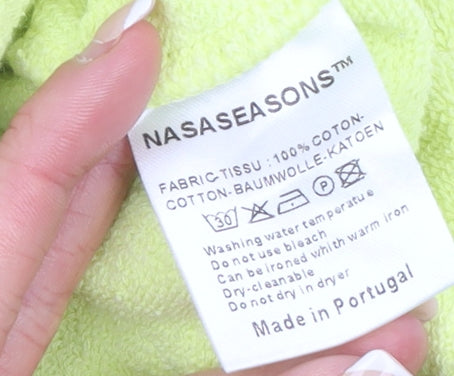 Nasaseasons Women's Yellow Cotton Crew Neck Sweatshirt Size L