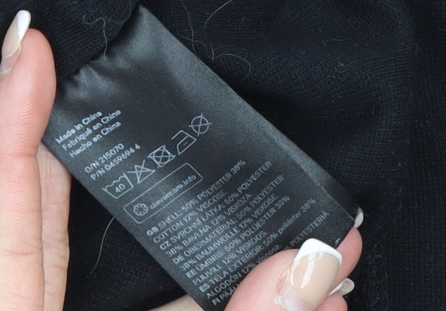 H&M Men Black L Crew Neck Cotton Blend Pullover Jumper