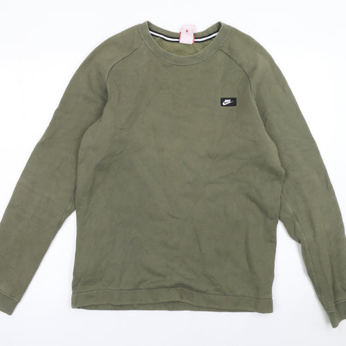 Nike Men’s Green Crew Neck Pullover Sweatshirt Size S Regular Fit