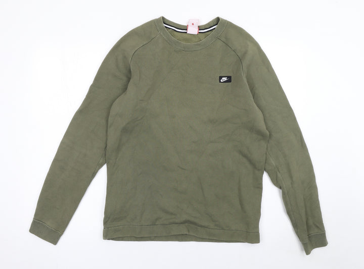 Nike Men’s Green Crew Neck Pullover Sweatshirt Size S Regular Fit