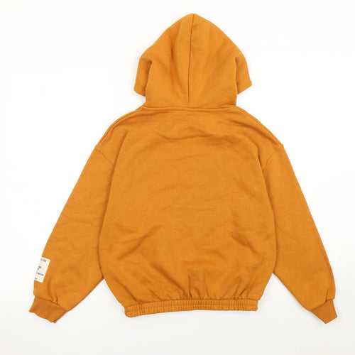 ZARA Girls Brown 13-14 Years Pullover Hoodie Cotton Fleece Autumn Casual