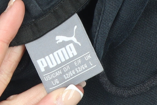 Puma Mens Black Pullover Hoodie Size L Regular Fit Logo Sports