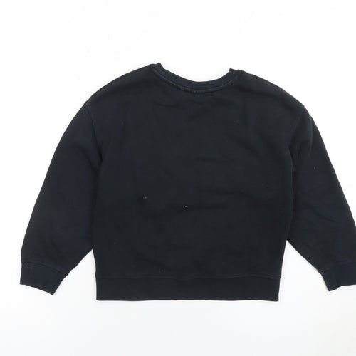 Next Girls Black Sequin 'You Can' Sweatshirt 8 Years Cotton Blend