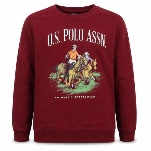 U.S. Polo Assn. Boys Red Pullover Sweatshirt 12-13 Years Crew Neck Logo Top
