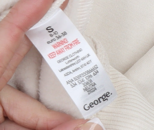 George Women Beige Amour Epique Paris Pullover Sweatshirt Size S 8-10