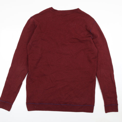 Clarks Originals Men's Red XL V-Neck Cotton Wool Jumper