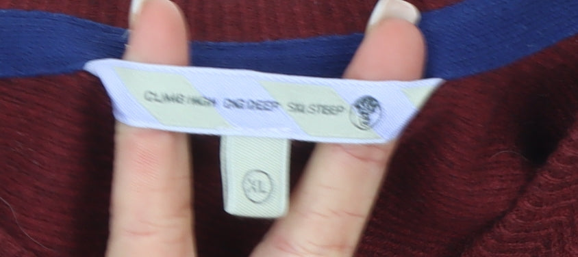 Clarks Originals Men's Red XL V-Neck Cotton Wool Jumper