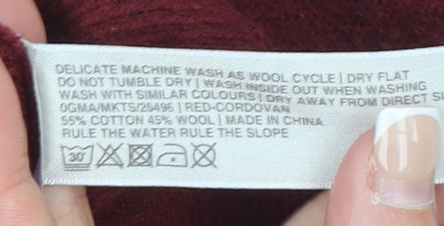 Clarks Originals Men's Red XL V-Neck Cotton Wool Jumper