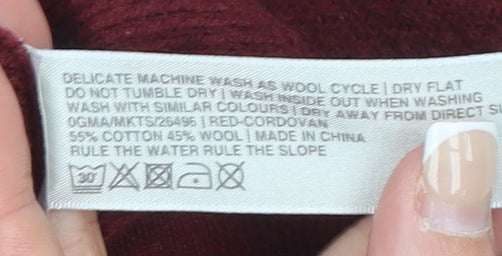 Clarks Originals Men's Red XL V-Neck Cotton Wool Jumper