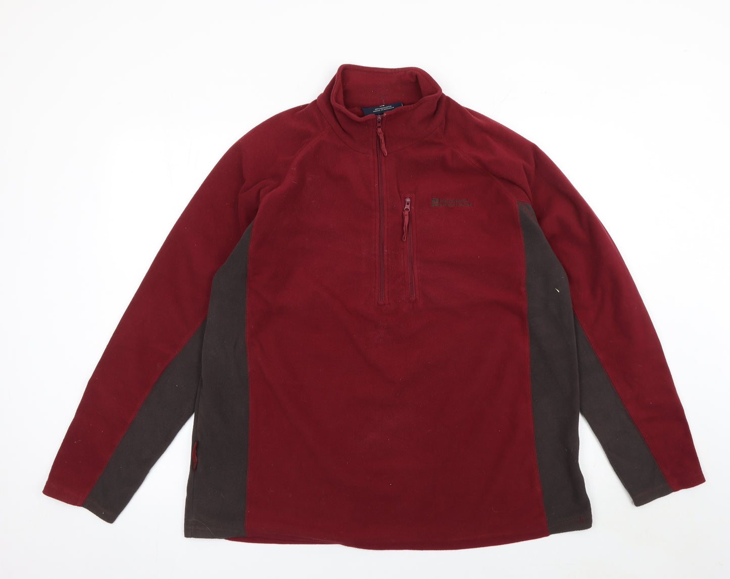 Mountain Warehouse Men's Red 1/2 Zip Fleece Pullover Sweatshirt Size L