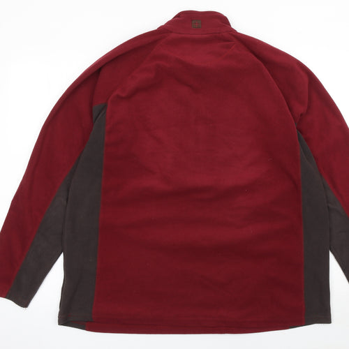 Mountain Warehouse Men's Red 1/2 Zip Fleece Pullover Sweatshirt Size L