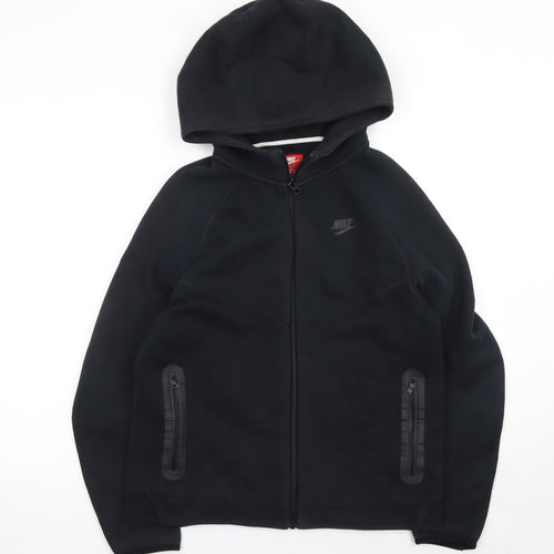 Nike Boys Black XL Full Zip Fleece Hoodie with Logo and Pockets
