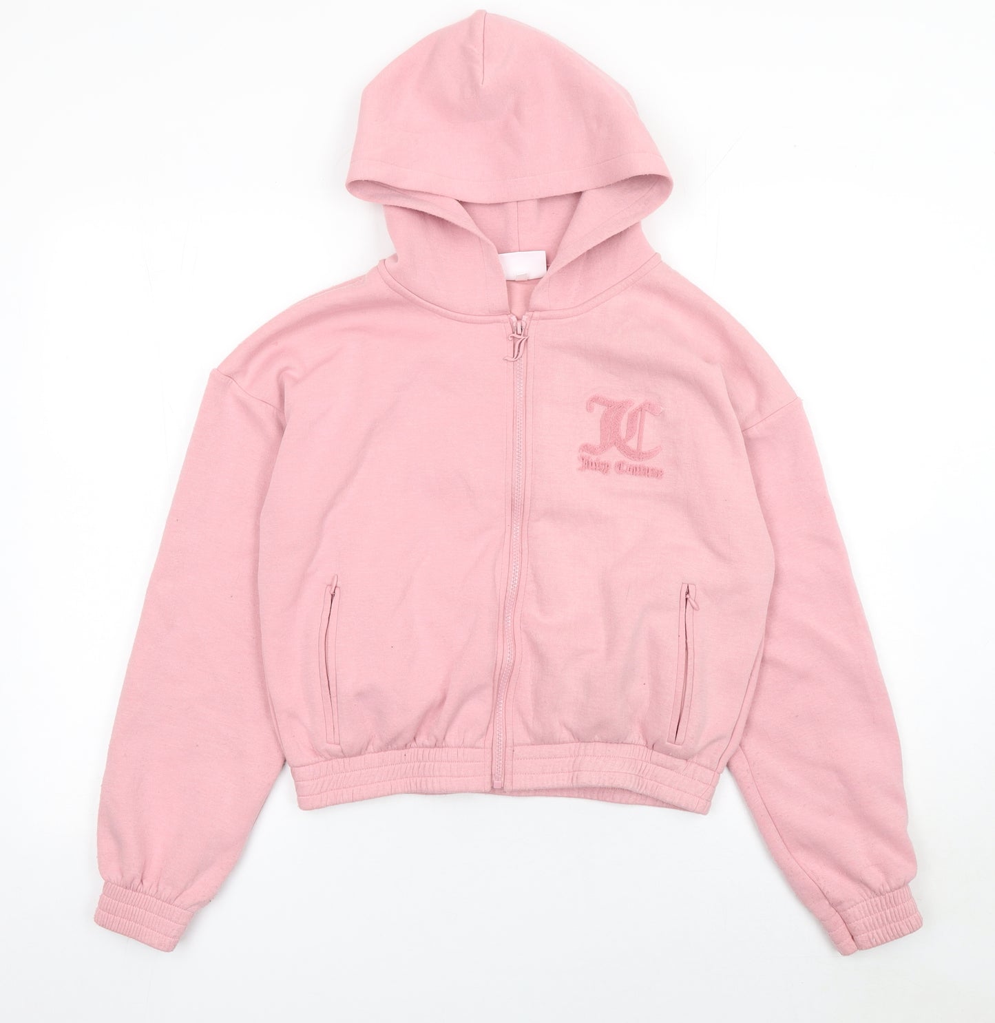 Juicy Couture Women Pink XS Full Zip Hoodie Sport Logo Embroidered