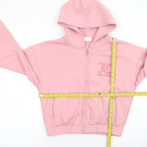 Juicy Couture Women Pink XS Full Zip Hoodie Sport Logo Embroidered