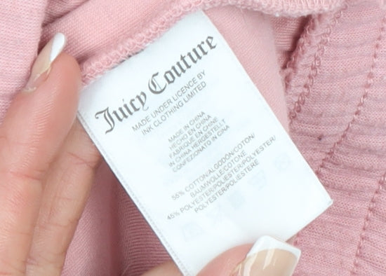 Juicy Couture Women Pink XS Full Zip Hoodie Sport Logo Embroidered