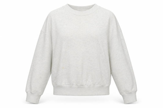 Front view of All Fenix Women's Grey Crew Neck Pullover Sweatshirt, size S