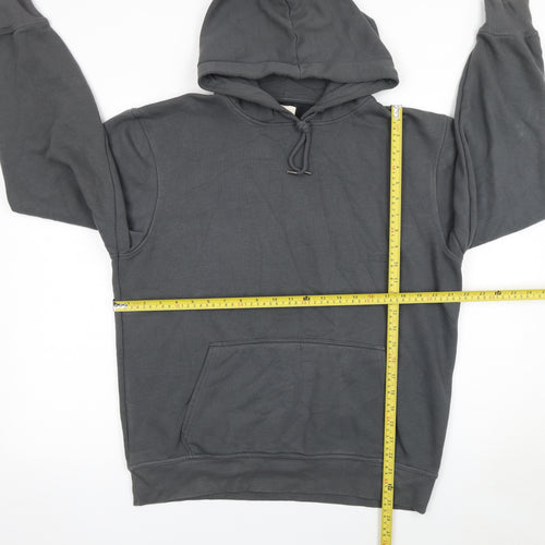 River Island Men's Grey Pullover Hoodie Size M Fleece Cotton Blend